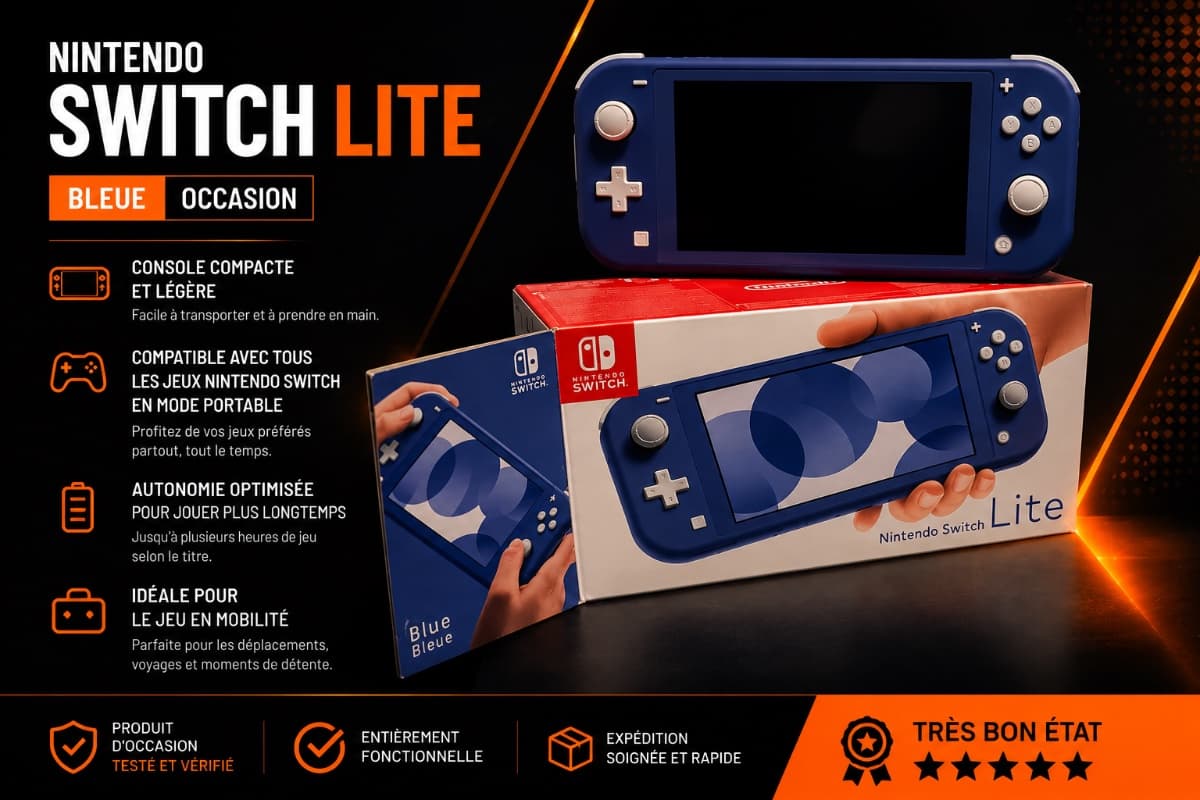 Nintendo Switch Lite Bleue – Occasion 🎮 Nintendo Switch Lite Bleue – Console portable Nintendo